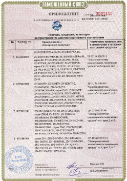 24.03.2019 Верхняя Пышма - ЗАО Хиквижн. Приложение к сертификату Взрывазащитные видиокамеры. ТР ТС 020/2011