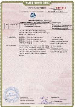 24.03.2019 Верхняя Пышма - ЗАО Хиквижн. Приложение к сертификату Взрывазащитные видиокамеры. ТР ТС 020/2011
